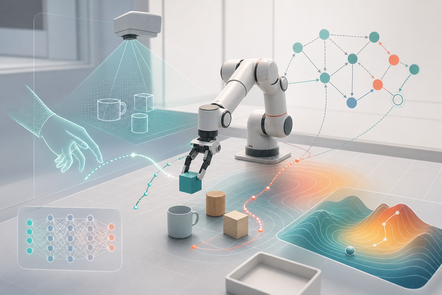 Conceptual human-robot interaction research illustration